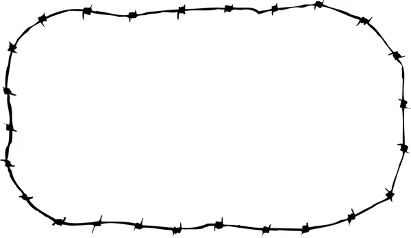 Woodcut Illustration of Barbed Wire — Stock Vector