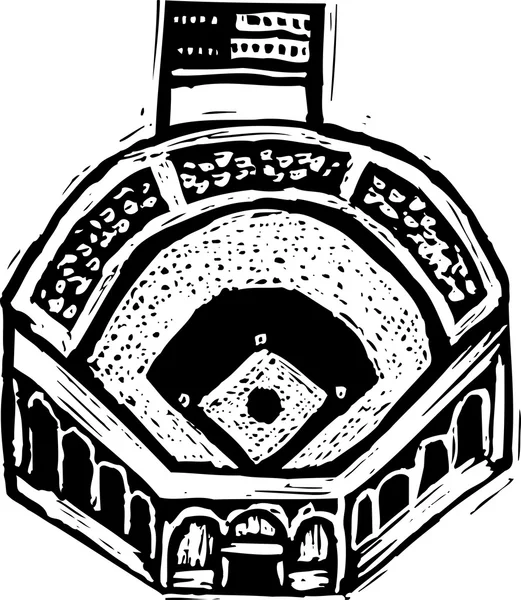 Ilustración vectorial del estadio de béisbol — Archivo Imágenes Vectoriales