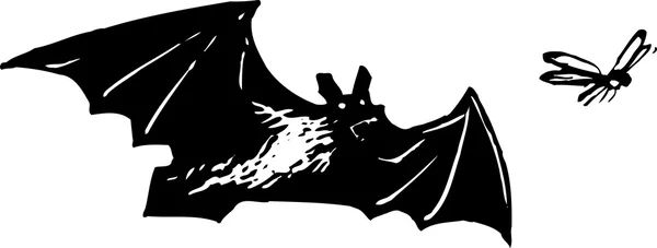 Morcego voando — Vetor de Stock