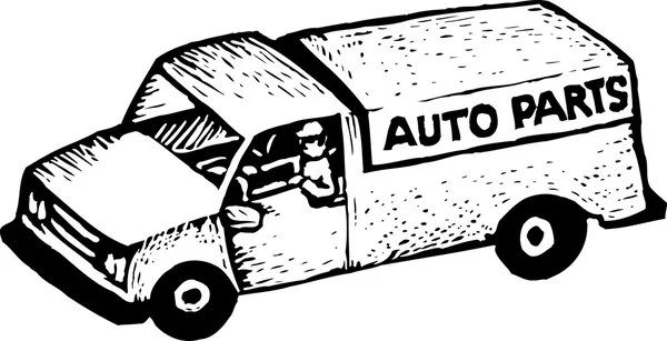 Auto Ricambi consegna camion — Vettoriale Stock