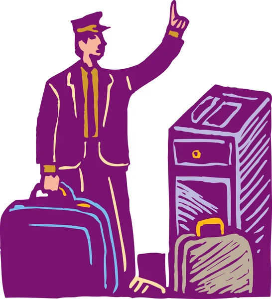 Trasporto bagagli Skycab aeroportuale — Vettoriale Stock
