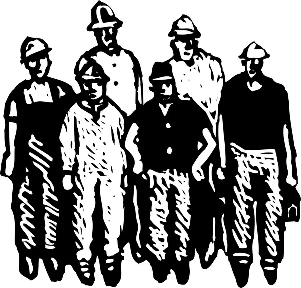 Crew of Workmen — Stock Vector