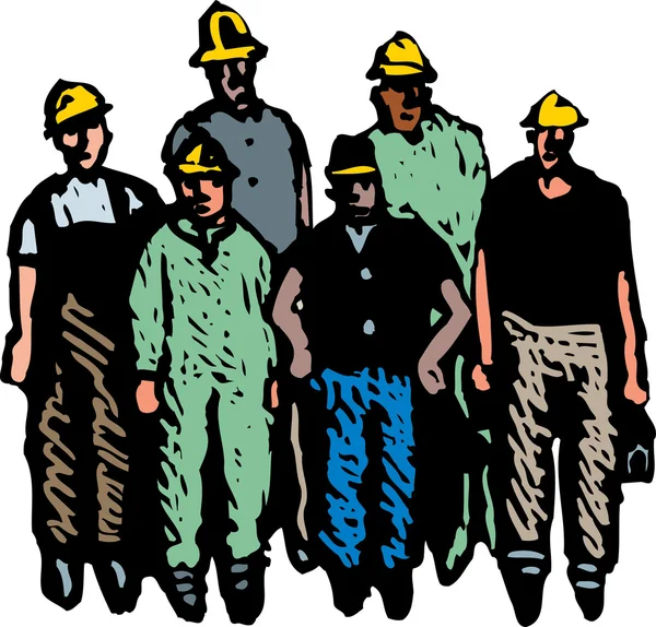 Crew of Workmen — Stock Vector