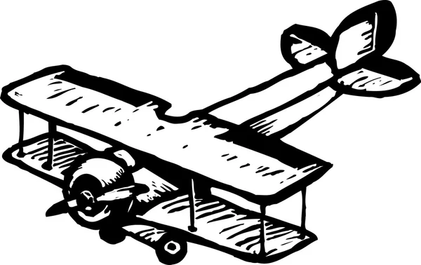 Ilustración vectorial de biplano — Vector de stock