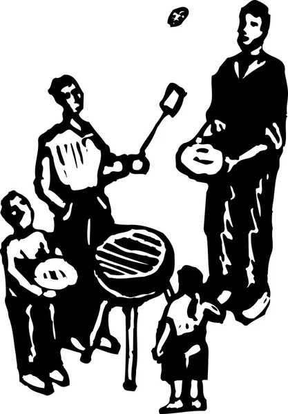Illustrazione vettoriale del barbecue cortile — Vettoriale Stock