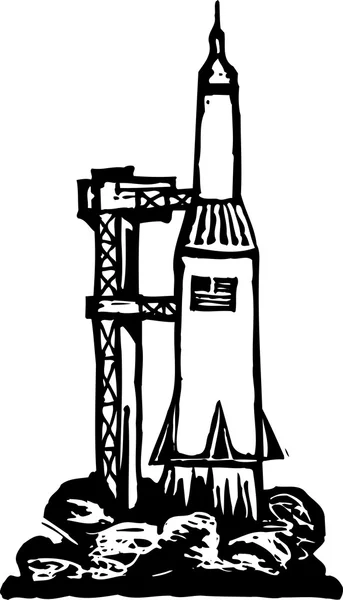 Vektor illustration av amerikanska rocket launch blast off — Stock vektor