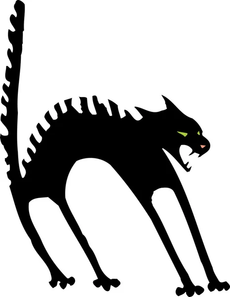 Przestraszony kot czarny — Wektor stockowy