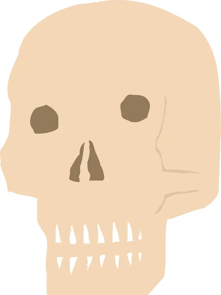 頭蓋骨の木版画イラスト — ストックベクタ