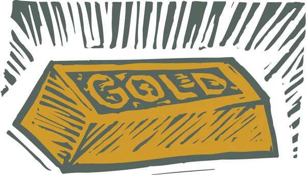 Woodcut ilustração de Bullion — Vetor de Stock