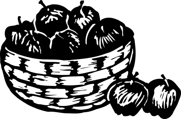 Ilustración vectorial de Bushel de manzanas — Archivo Imágenes Vectoriales