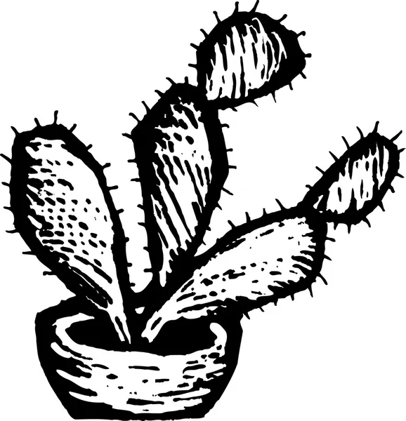 Cactus de pera espinosa — Vector de stock