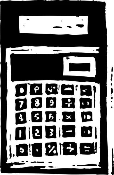 Woodcut Illustration of Calculator — Stock Vector