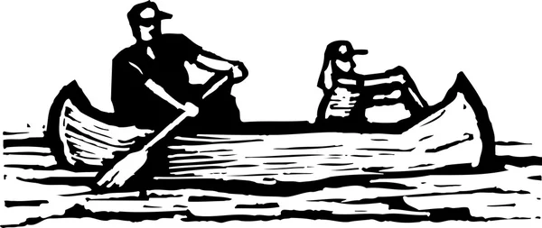 Vector illustration of Canoeing — Stock Vector
