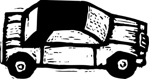 Illustration en bois de voiture — Image vectorielle