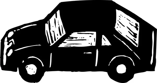 Woodcut Ilustração do carro — Vetor de Stock