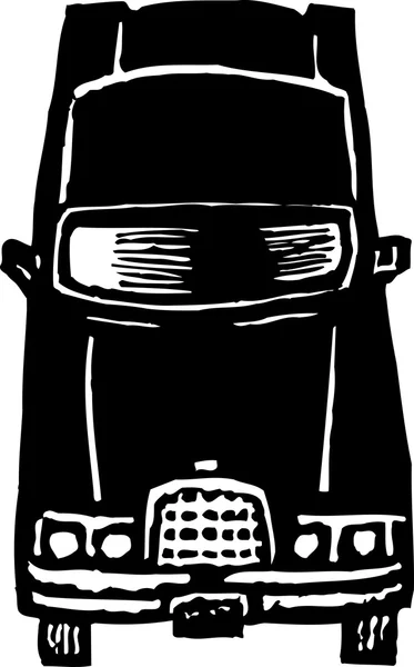 Woodcut Ilustração do carro — Vetor de Stock