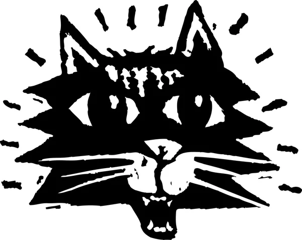 Woodcut ilustração do gato — Vetor de Stock