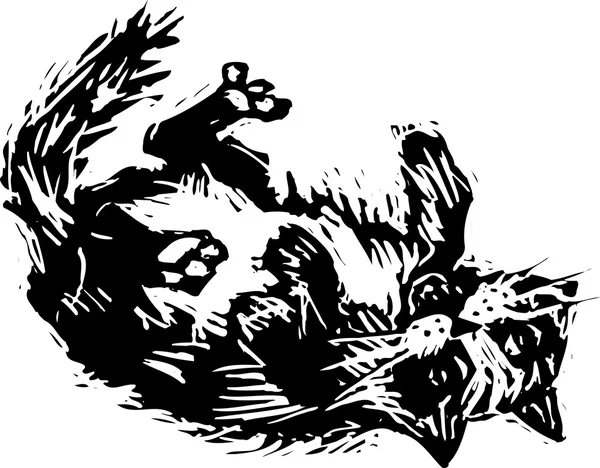Деревянная иллюстрация кота — стоковый вектор