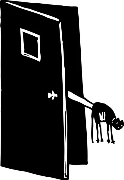Holzschnitt-Illustration des Auslöschens der Katze — Stockvektor