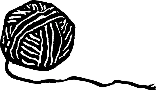 Woodcut Illustration of Ball of Yarn — Stock Vector