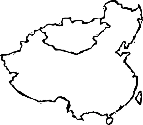 Vectorillustratie van de kaart van China — Stockvector