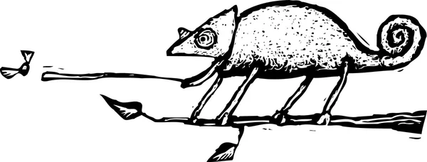 Деревянная иллюстрация гепарда — стоковый вектор