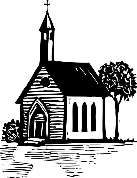 Illustration vectorielle de l'Église de campagne — Image vectorielle