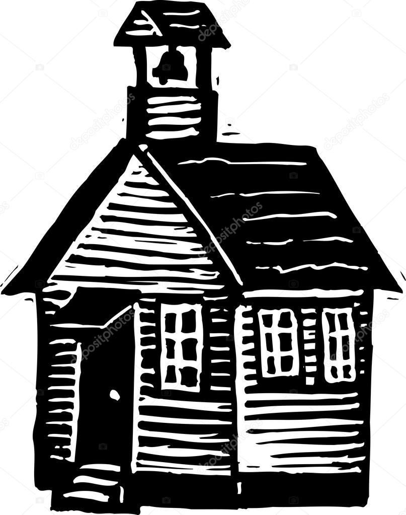 school house clip art black and white