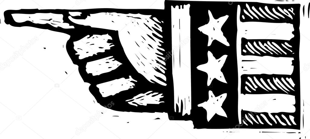 Vector Illustration of Uncle Sam Pointing Hand
