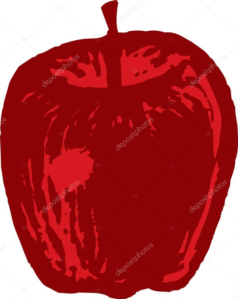 Woodcut Illustration of Apple