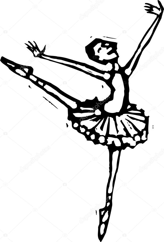 Vector Illustration of Girl Ballerina