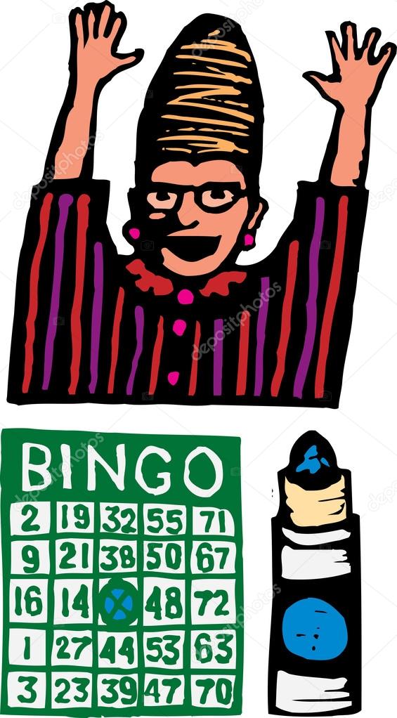 Woodcut Illustration of Bingo