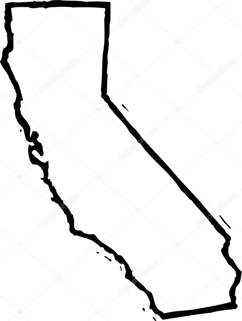 Vector Illustration of Map of California