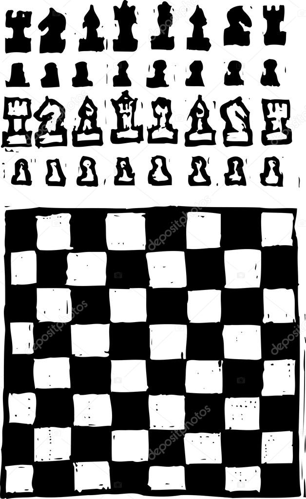 Vector Illustration of Chess Board and Pieces