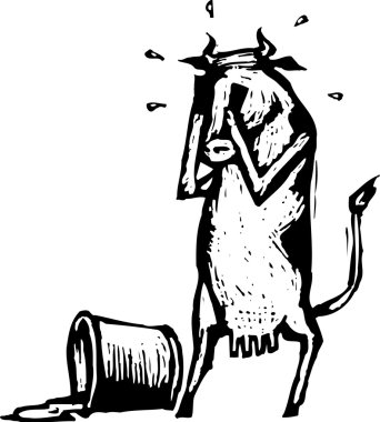 ineğin ahşap çizimi