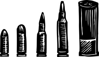 Woodcut Illustration of Ammunition clipart