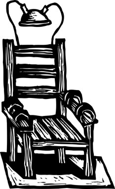 Woodcut Illustration of Electric Chair clipart
