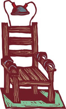 Woodcut Illustration of Electric Chair clipart
