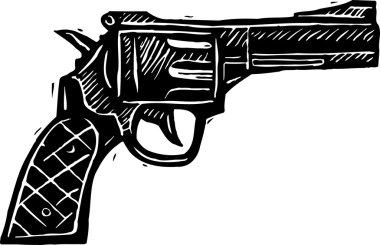 tabanca silah gravür çizimi