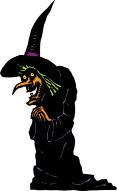 Cadı gravür çizimi