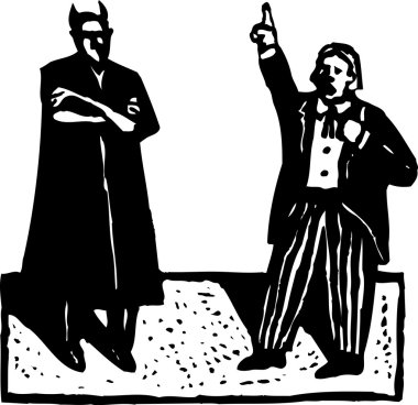 gravür illüstrasyon devil ve daniel webster