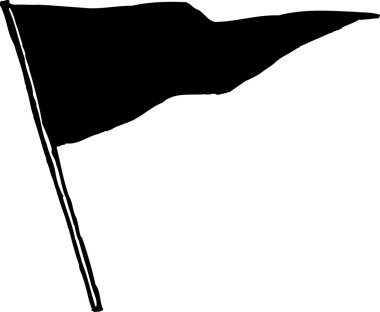 Woodcut Illustration of Flag clipart