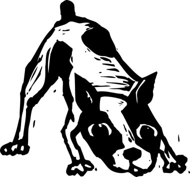 köpek ahşap çizimi