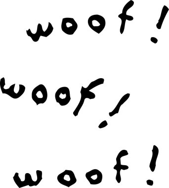 Woodcut Illustration of Dog clipart