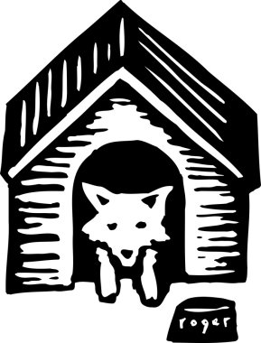 köpek evi gravür çizimi