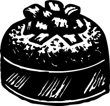 vektör çizim Noel meyveli kek