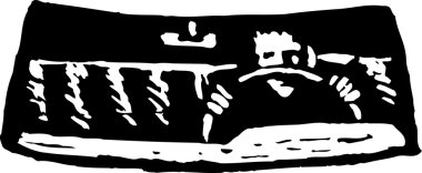 Arabayı kullanan adam çizimi