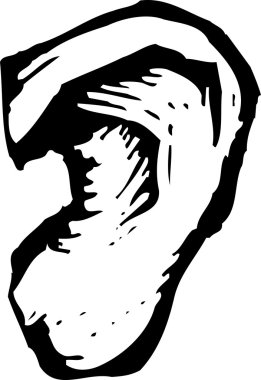 kulak gravür çizimi