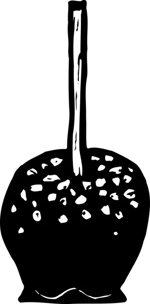 Träsnitt illustration av candy apple — Stock vektor