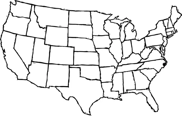 Ilustración vectorial del mapa de los Estados contiguos — Archivo Imágenes Vectoriales